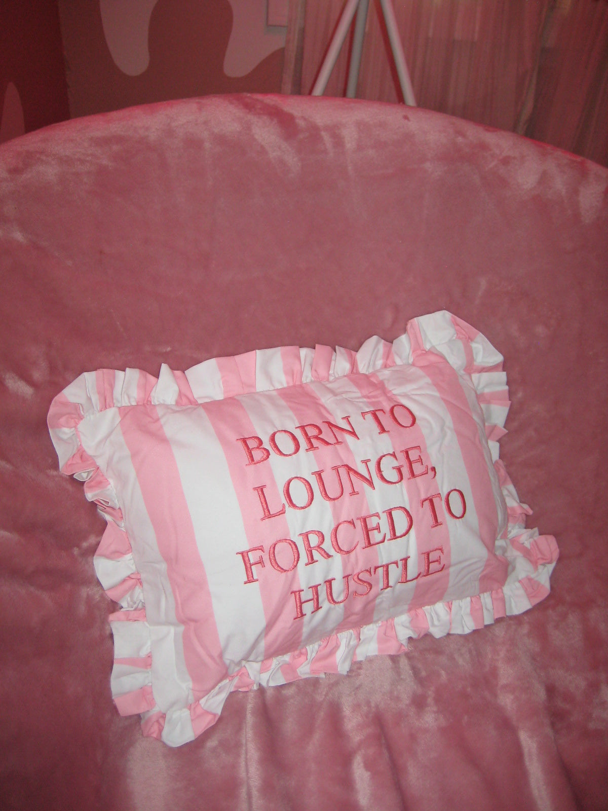 born to lounge pillow