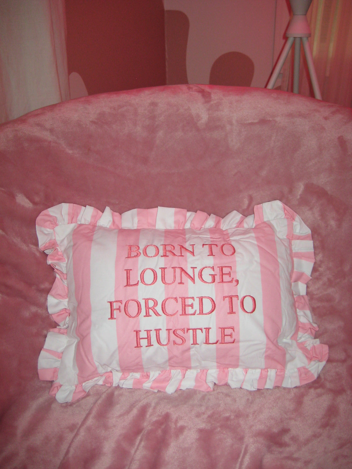born to lounge pillow